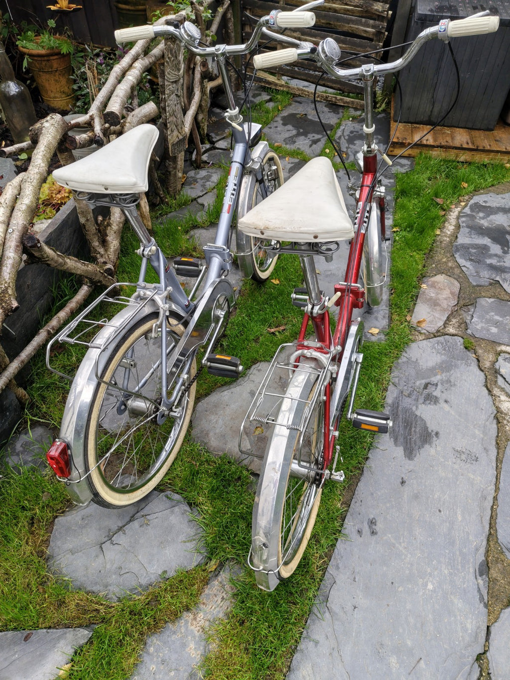 Pair Of Quality 1980s Retro Folding Bicycles ELITE brand German Made
