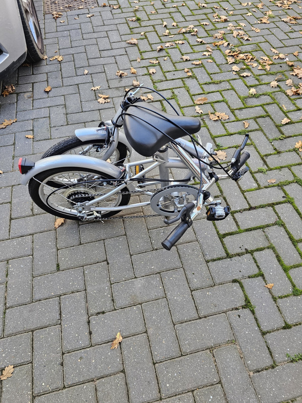 Seasure Folding Bike 16" 6-Speed Compact Lightweight Commuter Silver