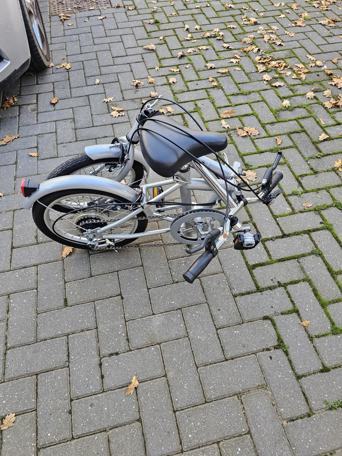 Seasure Folding Bike 16" 6-Speed Compact Lightweight Commuter Silver