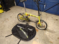 Folding adult bike with carry bag.