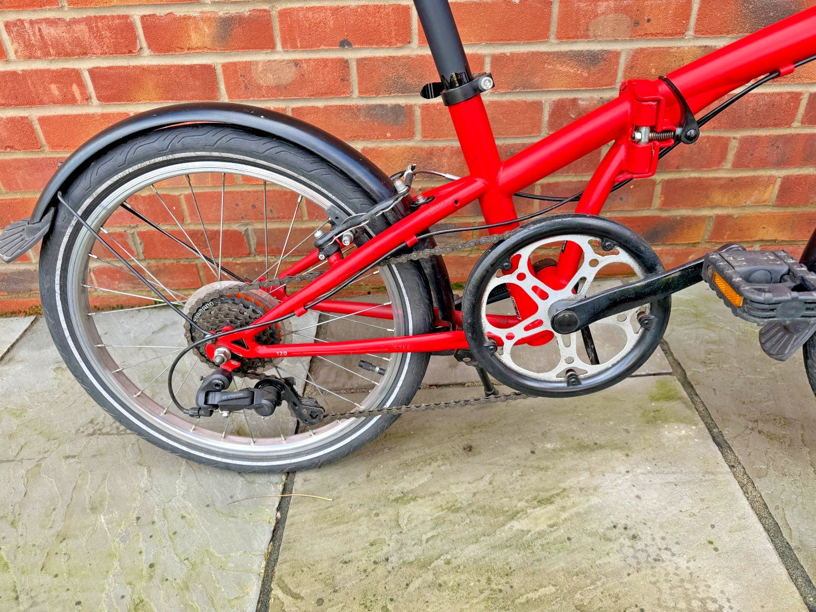 Unisex Adults Men's Women's Decathlon Oxylane Red Folding Bike