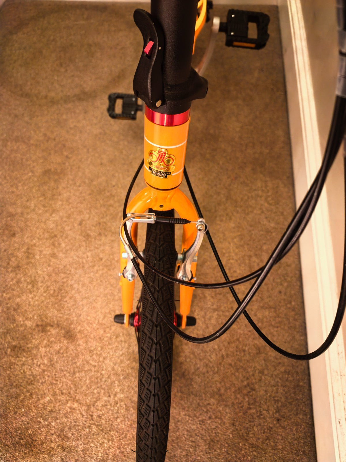 Forever adult folding bike orange great condition