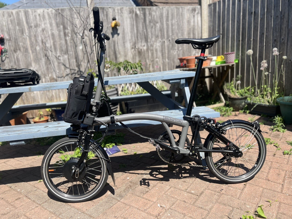 Brompton Electric P Line Urban Folding Bike – Storm Grey – loads of extras (£500