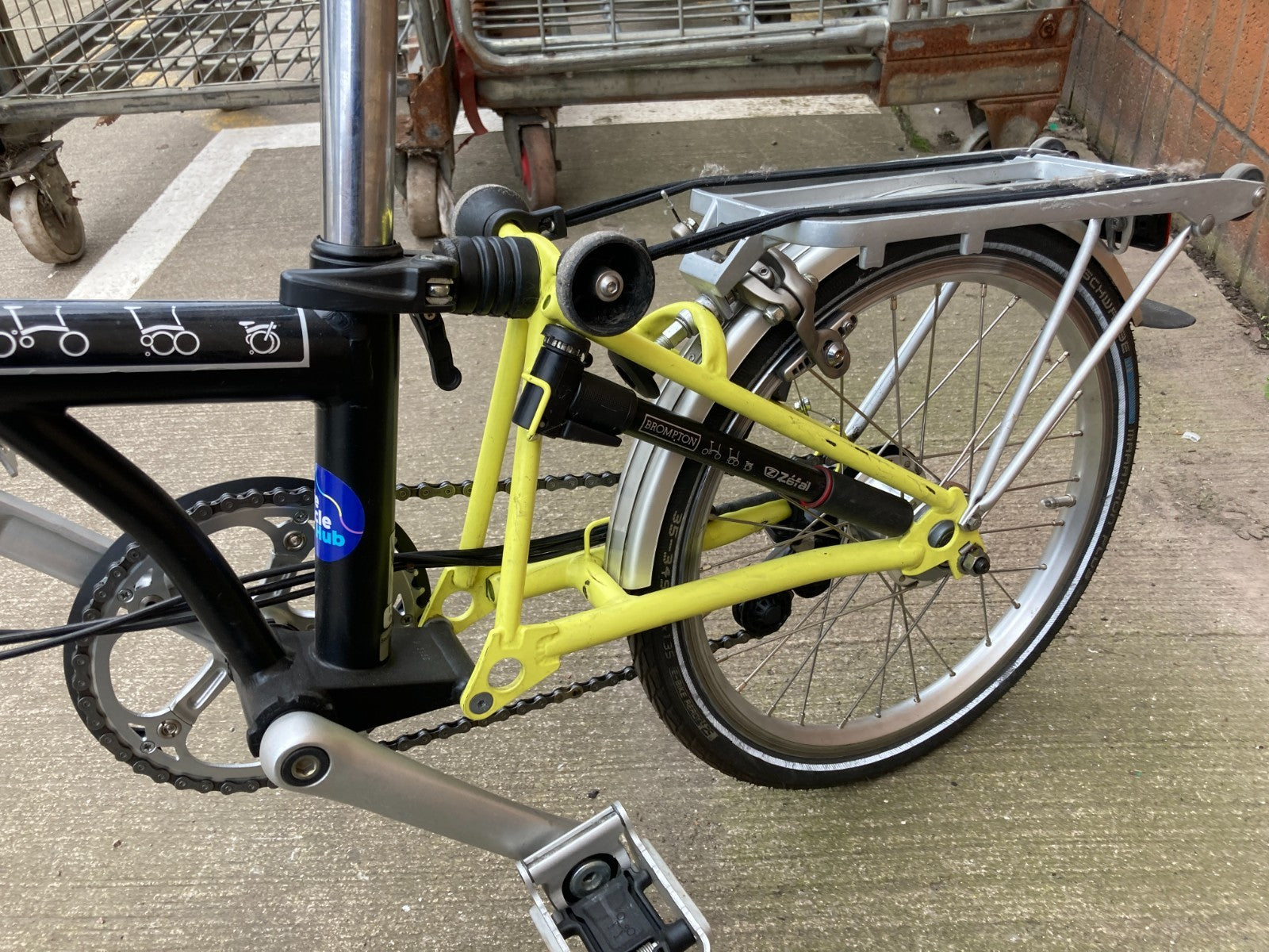 Brompton C Line 6 Speed Folding Bike Low Handlebar S6R - Black/Yellow