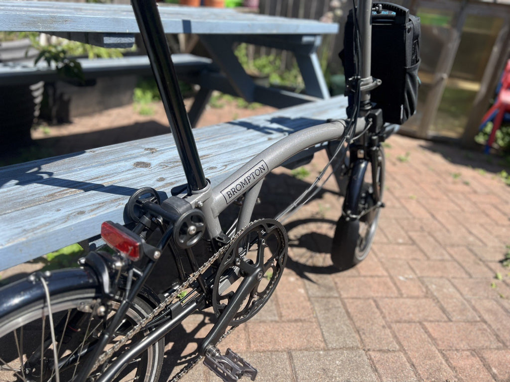 Brompton Electric P Line Urban Folding Bike – Storm Grey – loads of extras (£500
