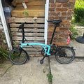 Brompton Folding Bike 2 Speed Blue/Black 16in Wheels with Mudguards