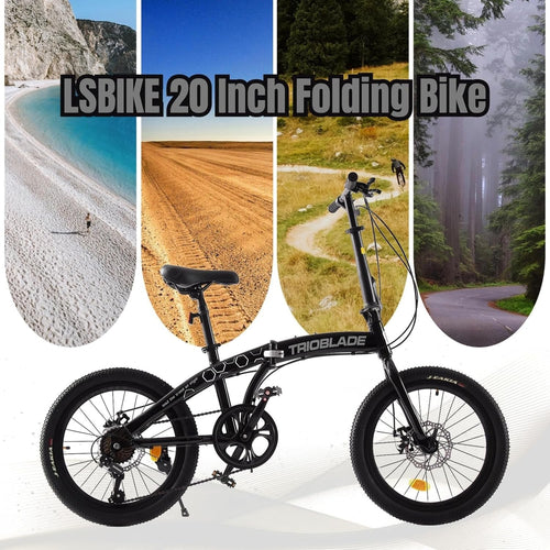 20” Foldable City Bike 7-Speed Disc Brake Lightweight Compact Commuter Bike