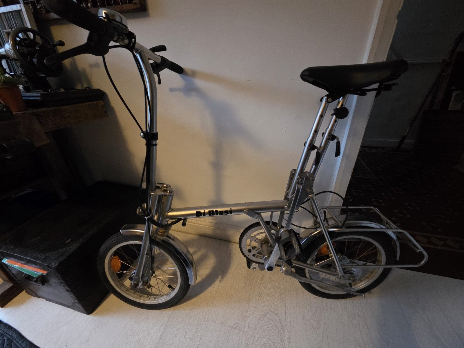 Classic Di-Blasi Folding Bicycle Cycle Silver 3 Spd gears Drum Brake