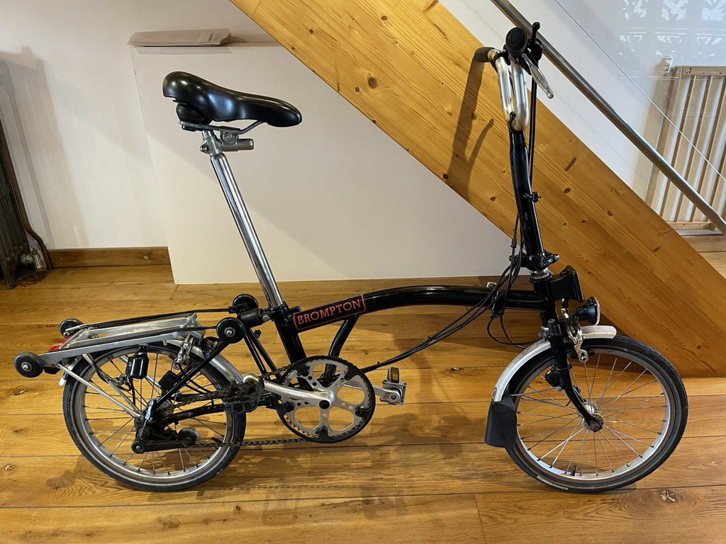 Brompton Folding Bike 16in Black/Silver Derailleur Caliper, Rack Mudguards