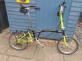 Brompton 3 speed custom matt black and lime lots of extras and upgrades