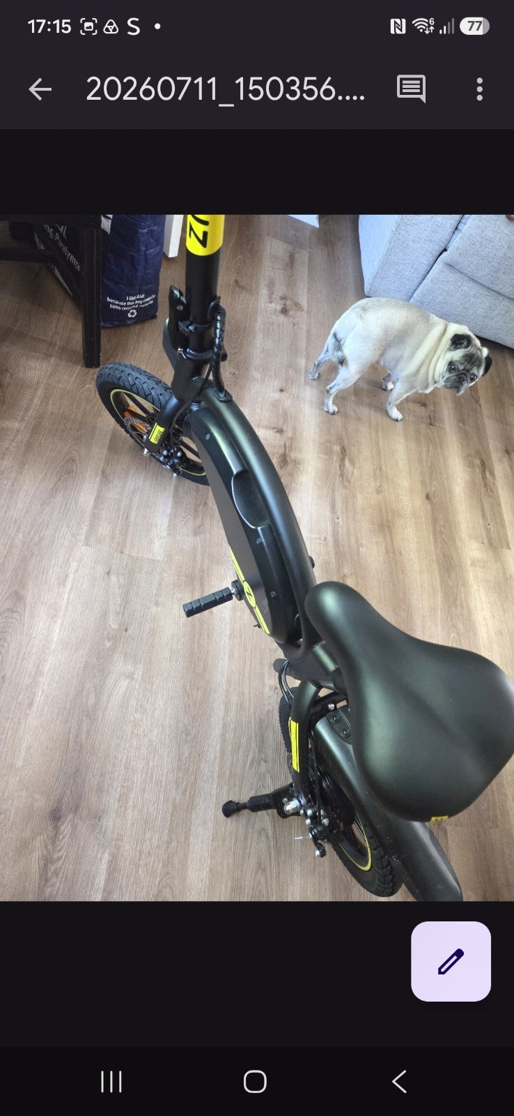 Zinc Venture 14in Folding Kids Bike Black/Yellow, BMX Bar, Mudguards