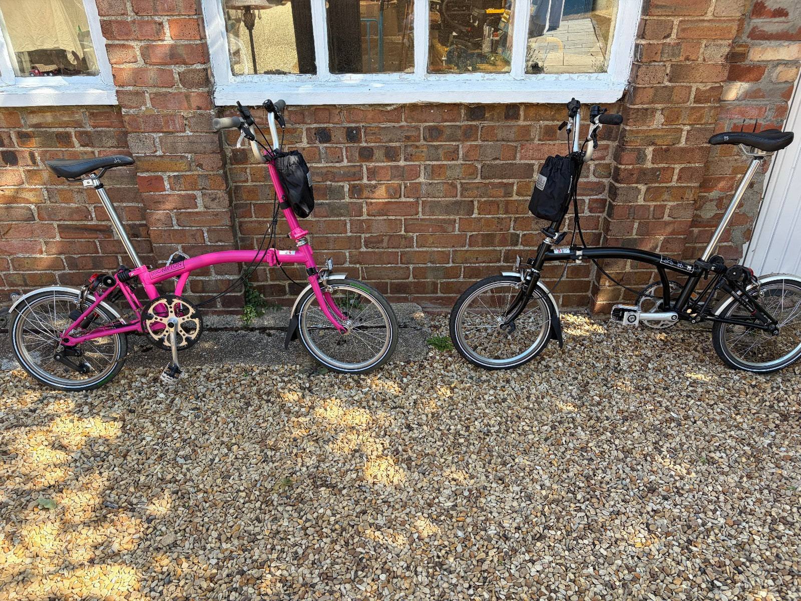 Brompton M3L Folding Bike x2 - Black & Pink - VGC