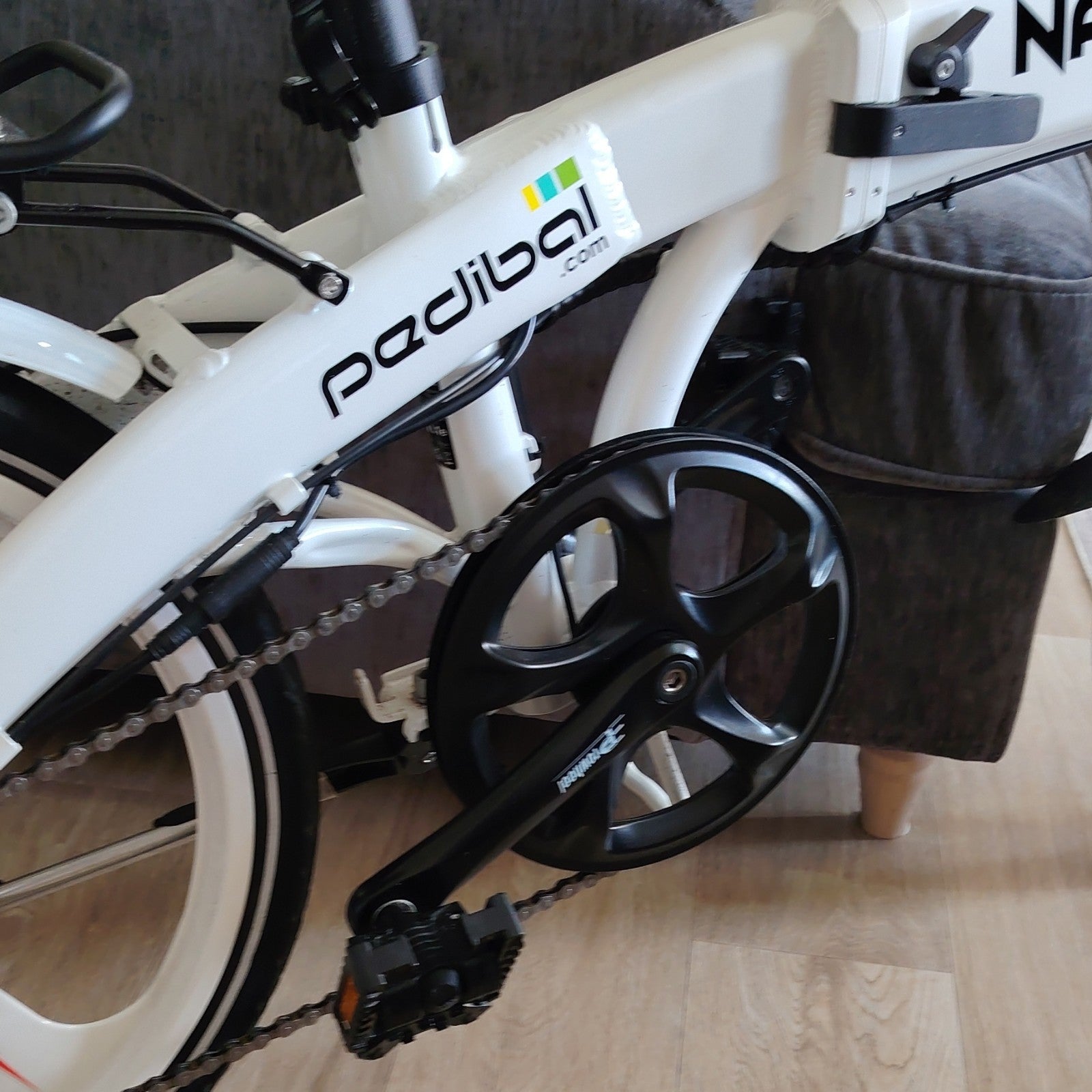 Pedibal Navigata Cie 20 in Folding Bike Disc Brake Rear Rack Lights White