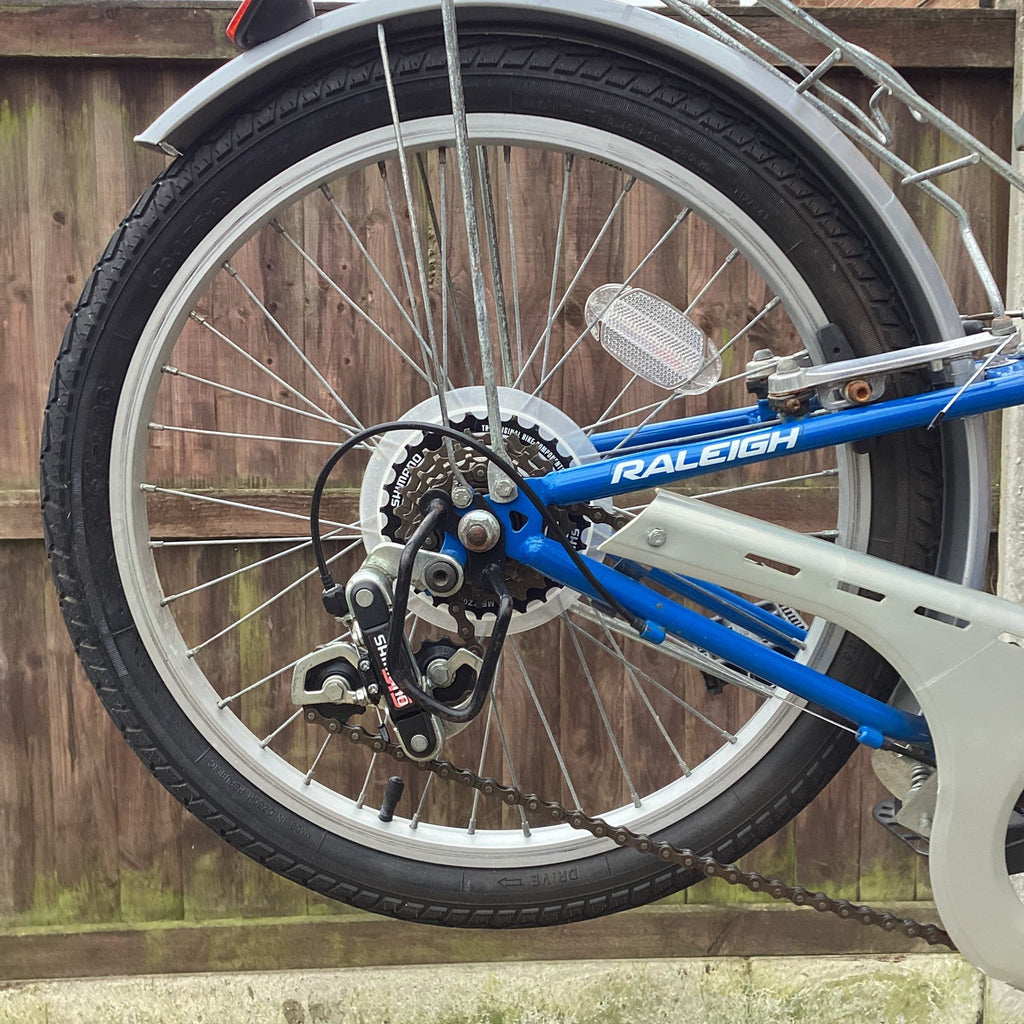 Raleigh Stowaway Steel 6 Speed Folding Bike In Blue - Serviced - 20" Wheels