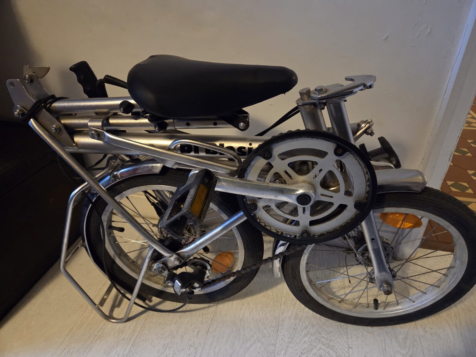 Classic Di-Blasi Folding Bicycle Cycle Silver 3 Spd gears Drum Brake