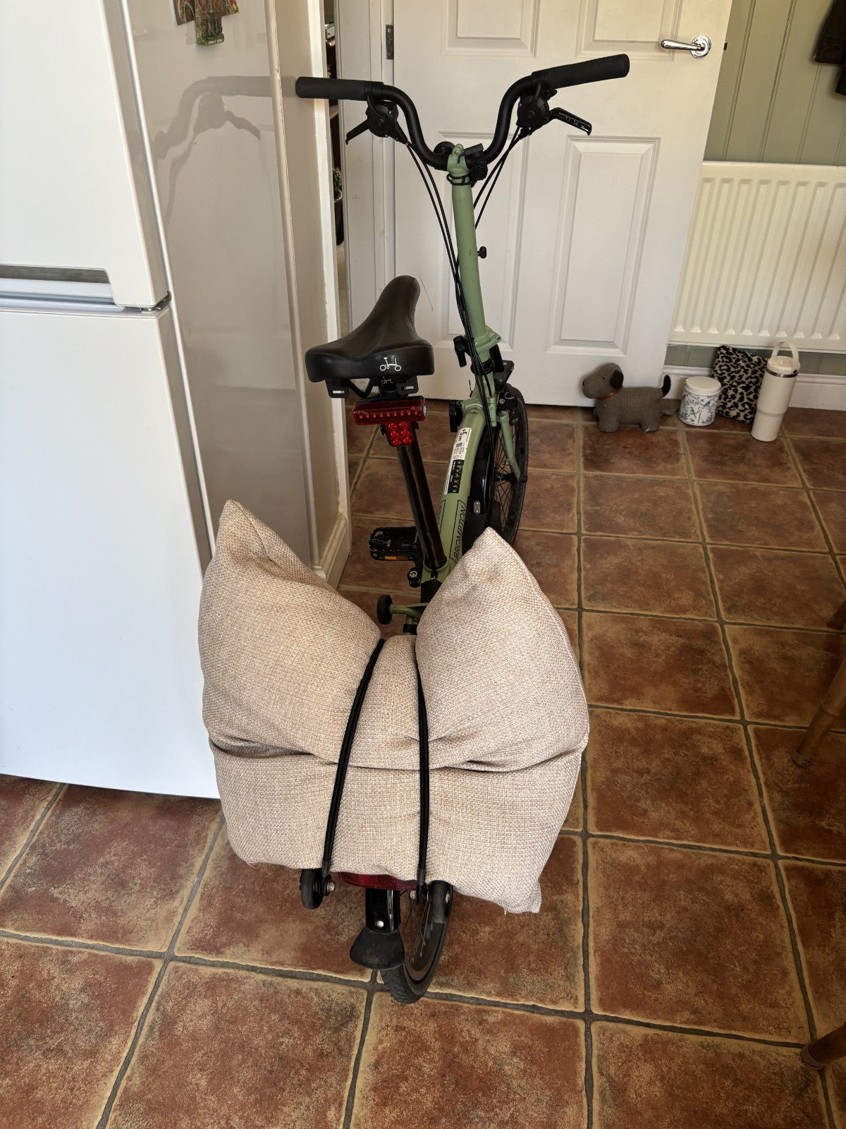 Brompton C Line Matcha Green Folding Bike. 2 Year Old Excellent Condition + Roll