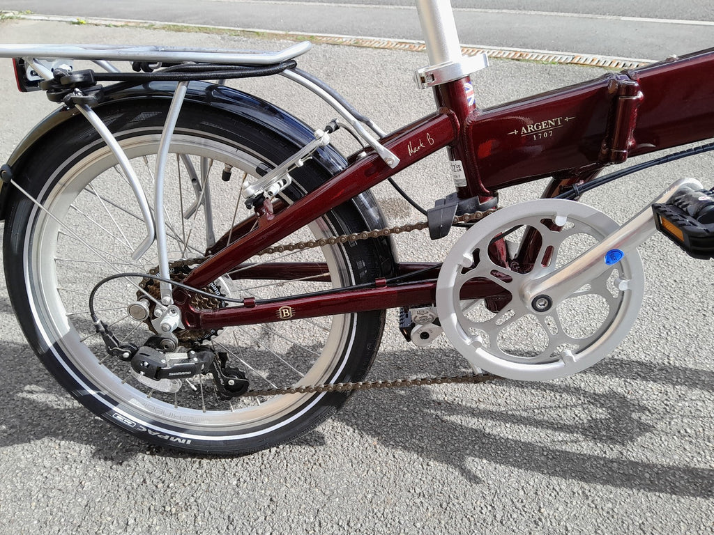 Bickerton Argent 1707 Mark B folding bicycle, red, 7 gears, gel saddle