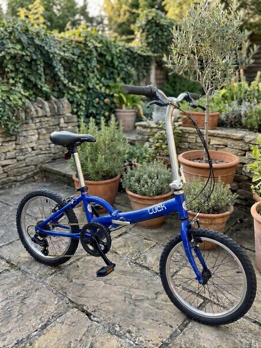 Apollo Tuck Blue Foldable Bike Gold Chain With Padlock Second Hand