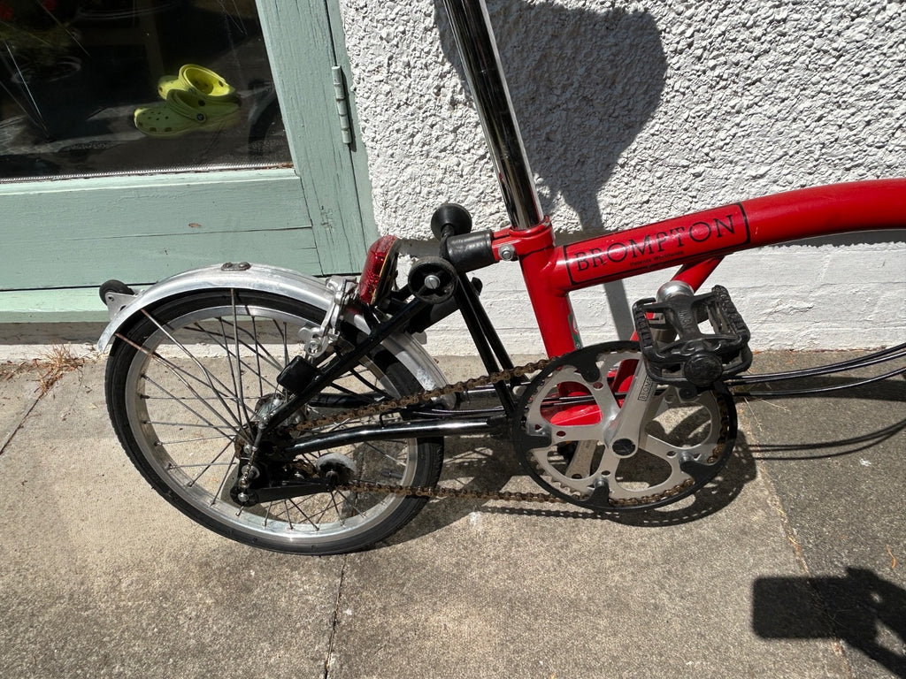 Brompton Folding Bike T5  Frame number 12616  colour red 1993