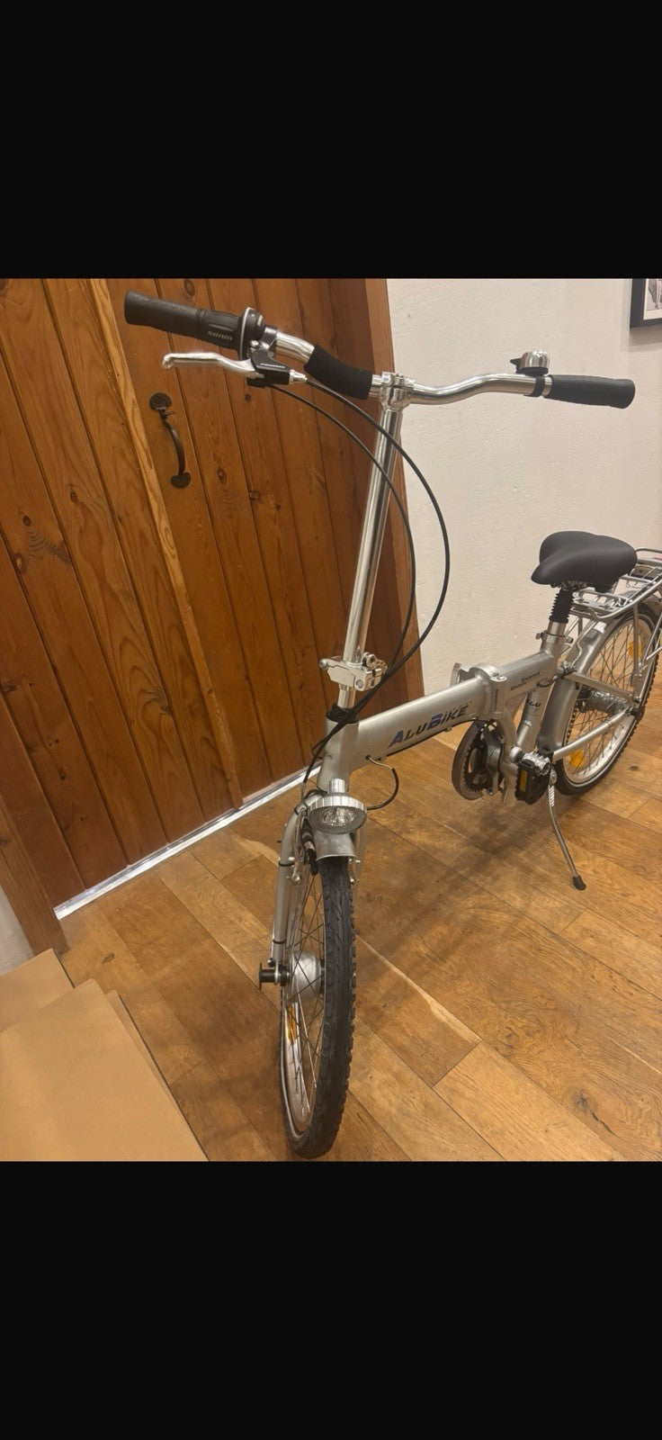 Tchibo TCM Aluminium Folding Bike Silver 20 Inch Wheels Selle Royal Saddle