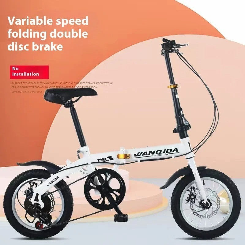 ROCKBROS SVK 20"Folding Bike 9-Speed Disc Brakes Steel Frame Adjustable Bar&Seat