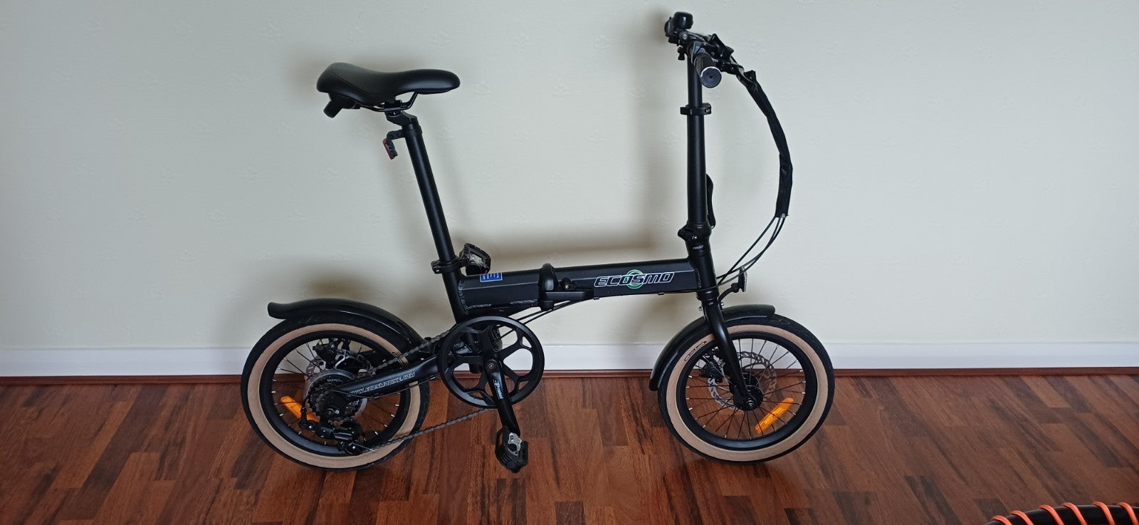 ECOSMO 16" Lightweight Alloy Folding City Bike,6 Speeds, Dual Disc brakes
