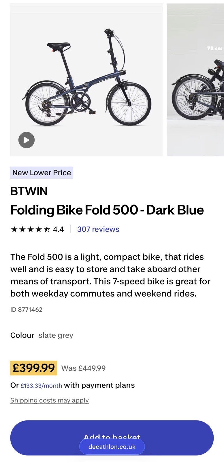 BTWIN Tilt 500 Folding Bike – Neon Green – Excellent Condition! 🚲
