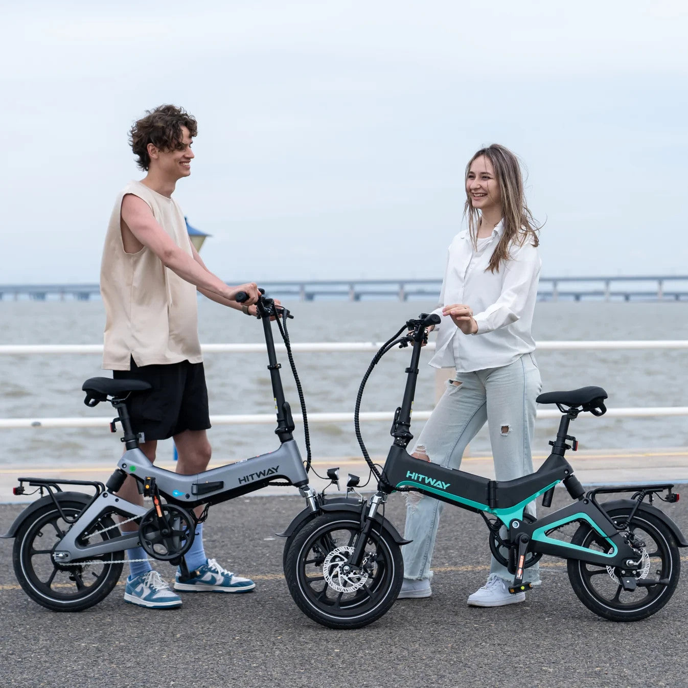 HITWAY BK2  Folding Bike, 16-inch Wheels, Black