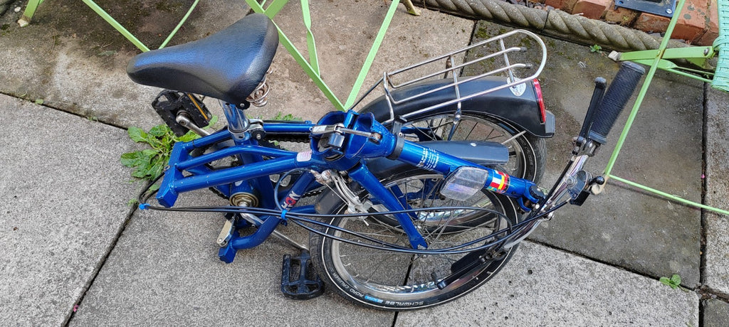 Dahon Folding Bicycle 16" Wheels Blue 3 speed Vintage GWO Collection Only Leics