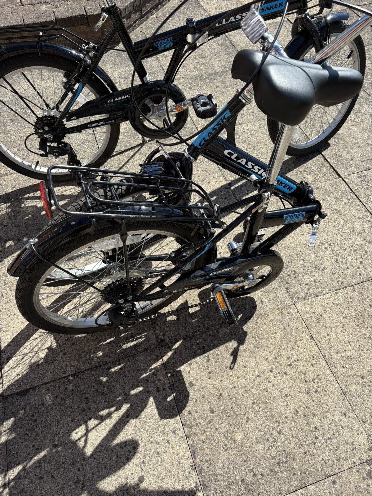 2 x Adults Black Classic Saker Folding Bike Venture Series 20" Shimano 6-speed
