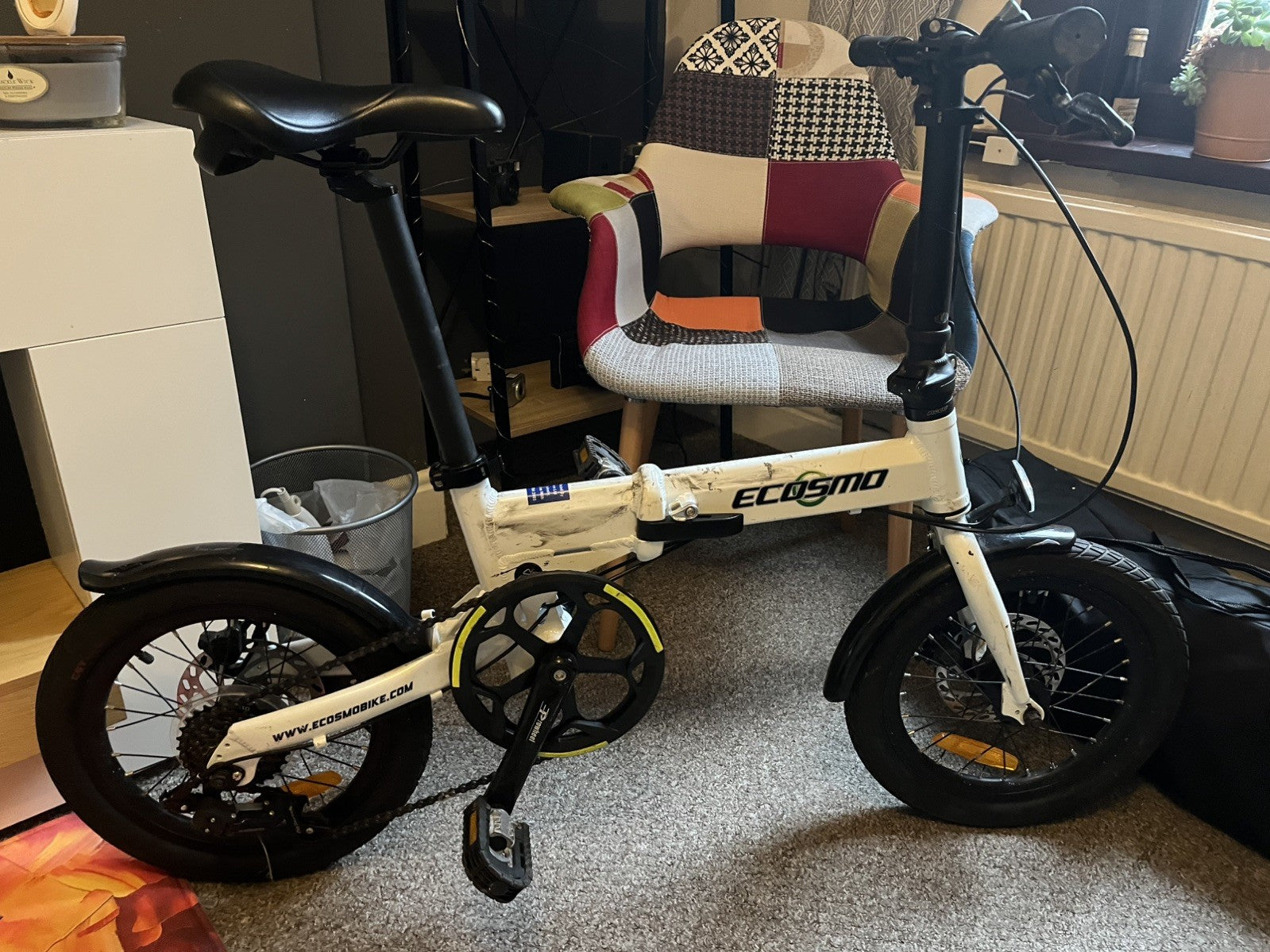 Ecosmo Folding Bike 16" Wheel 6 speed Shimano Gears Disc brakes (standard pedal)