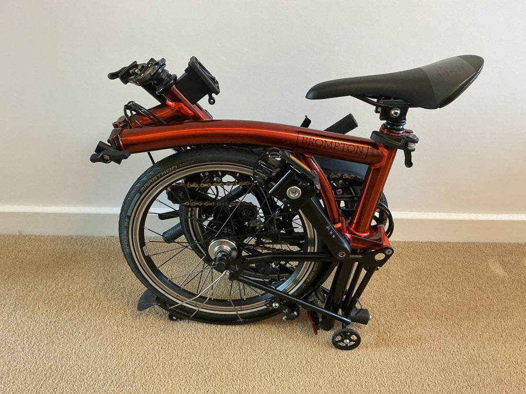 Brompton C Line Flame Red Lacquer low bar 6 speed