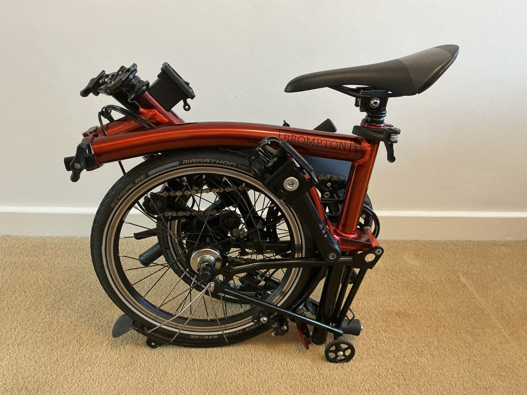 Brompton C Line Flame Red Lacquer low bar 6 speed