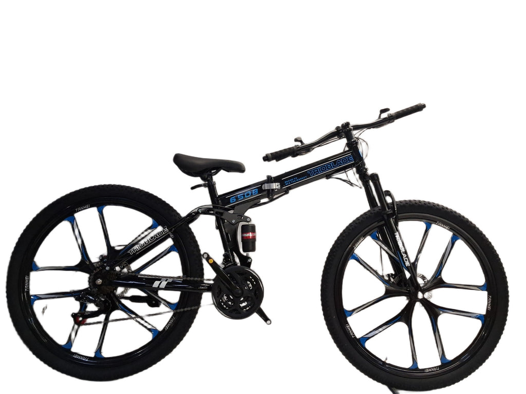 Trioblade 21-Speed 10 Spoke Wheels Foldable Mountain Bike 16" Frame Black (Dent)