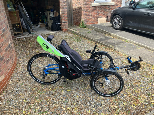 2023 ICE Adventure Recumbent folding Trike. Hub gears, 2 panniers