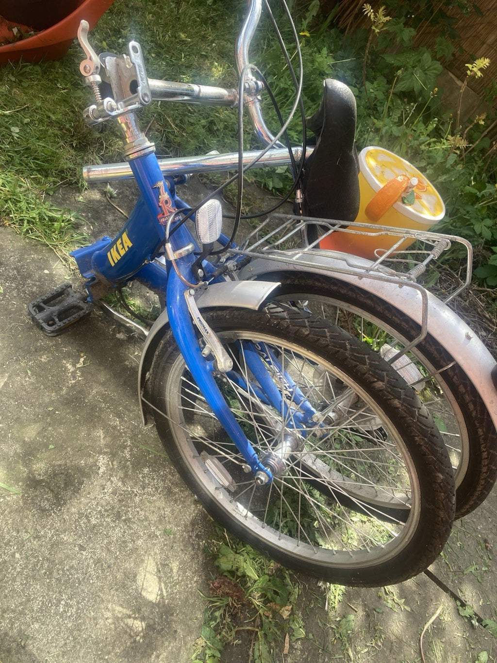 IKEA Retro Kitsch Folding Bike, blue and yellow