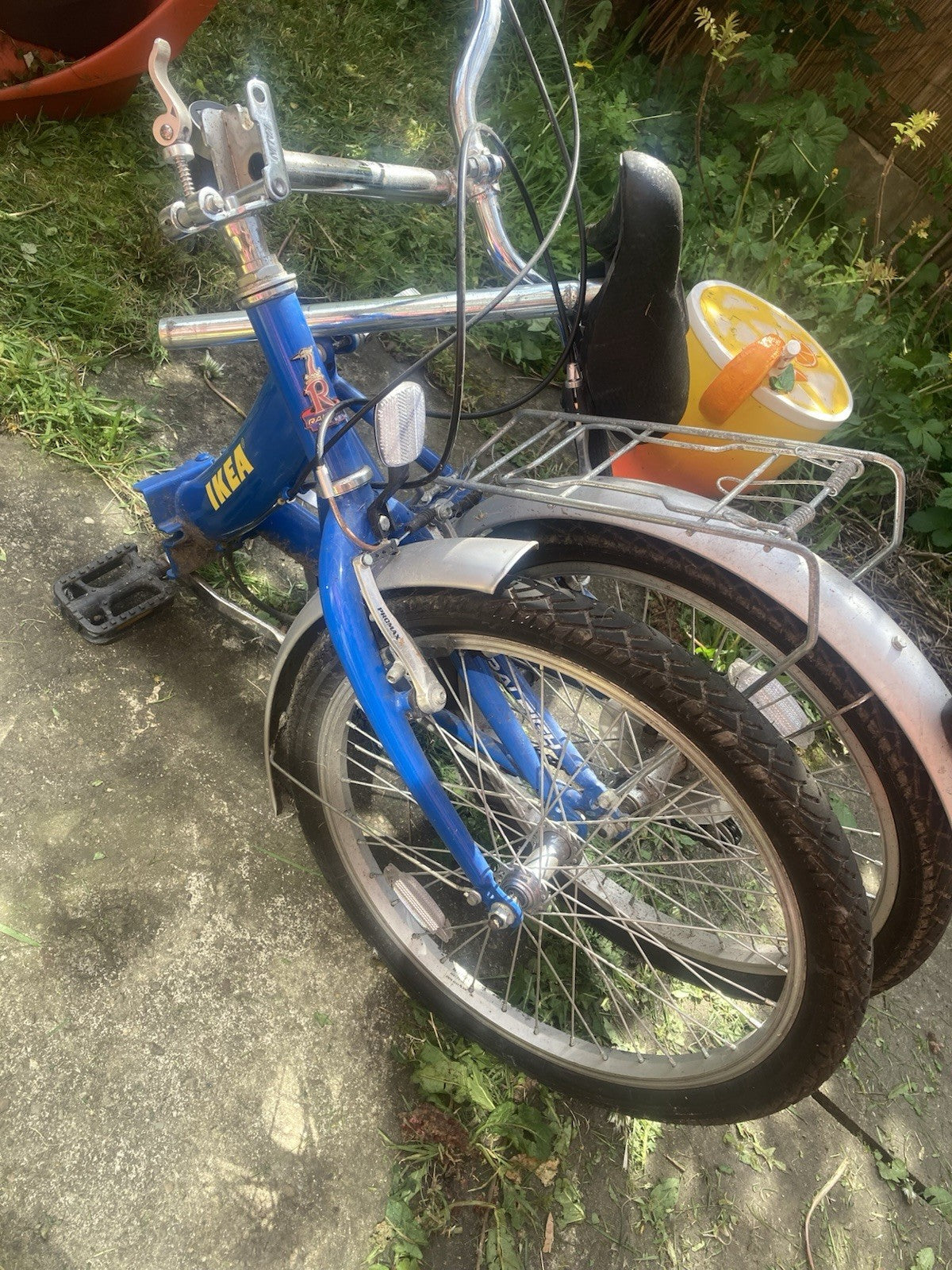 IKEA Retro Kitsch Folding Bike, blue and yellow