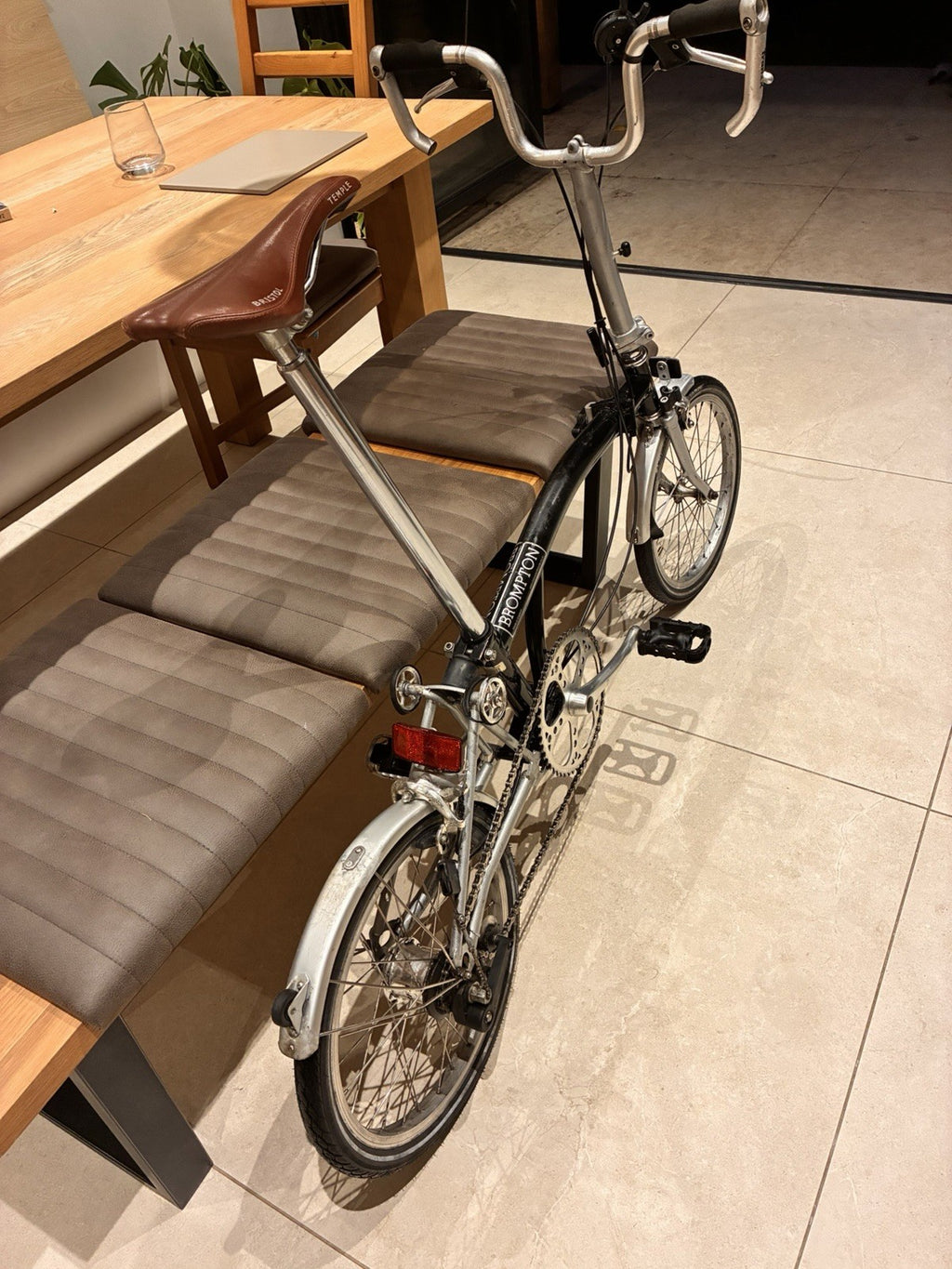 Brompton Folding Bike Black/Silver 16in Wheels Mudguards Reflectors