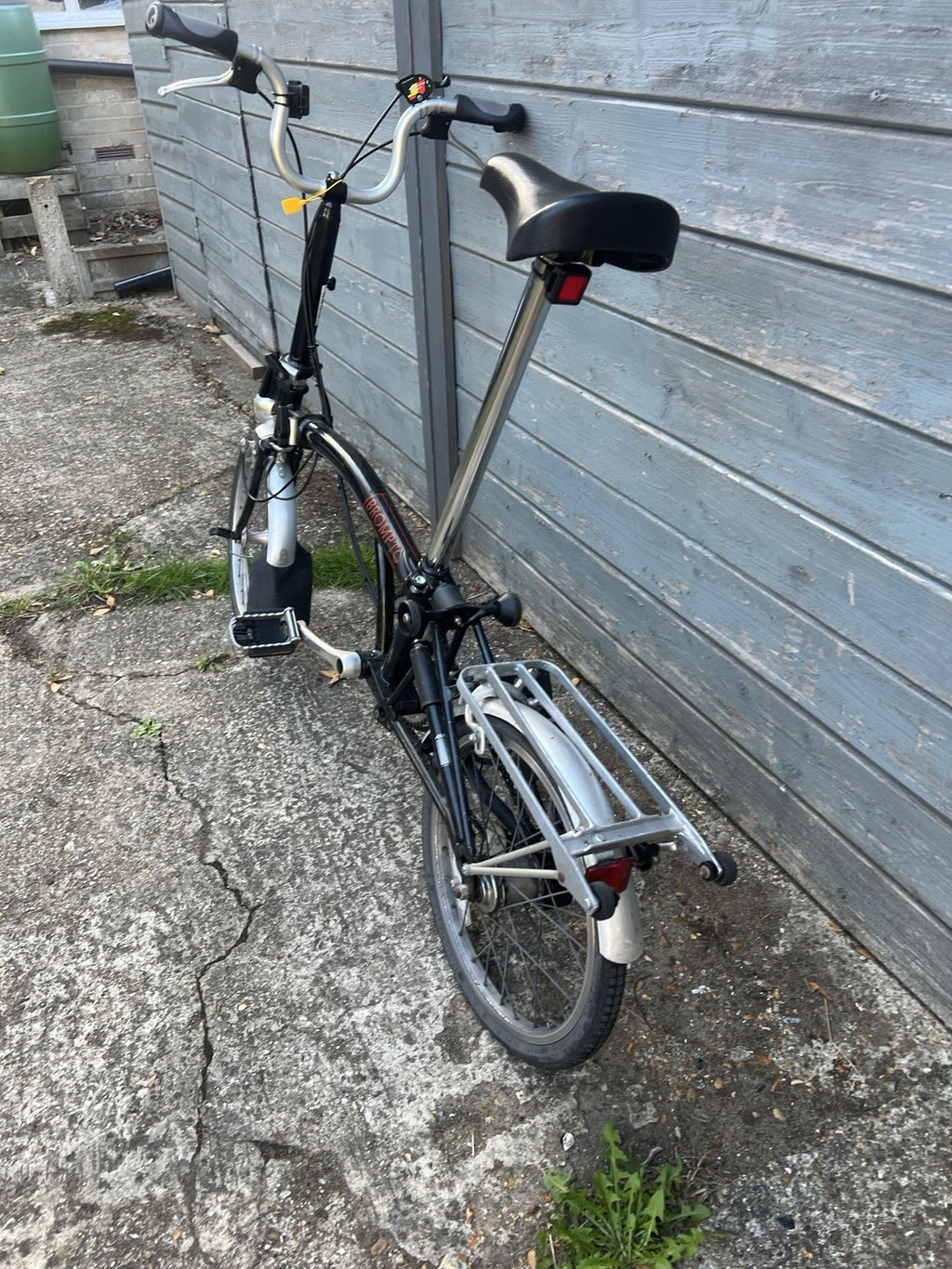 Brompton Folding Bike 16in Black/Silver Cruiser Bar Rear Rack Mudguards