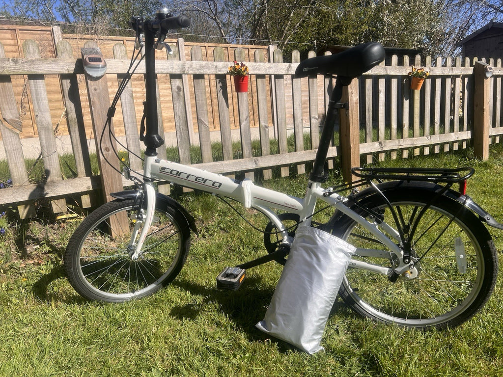 Carrera Transit 20in Folding Bike 3-Speed White/Black Rack Mudguards MPN 361292