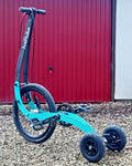 half bike stand-up pedal powered folding trike