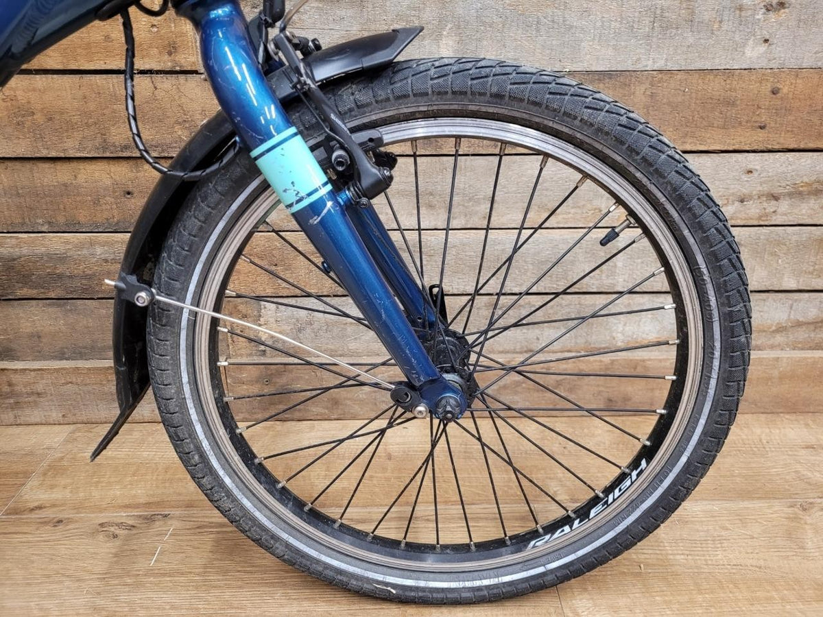 Raleigh Evo Electric Folding Bike 20 Inch Shimano Gears Blue No Battery