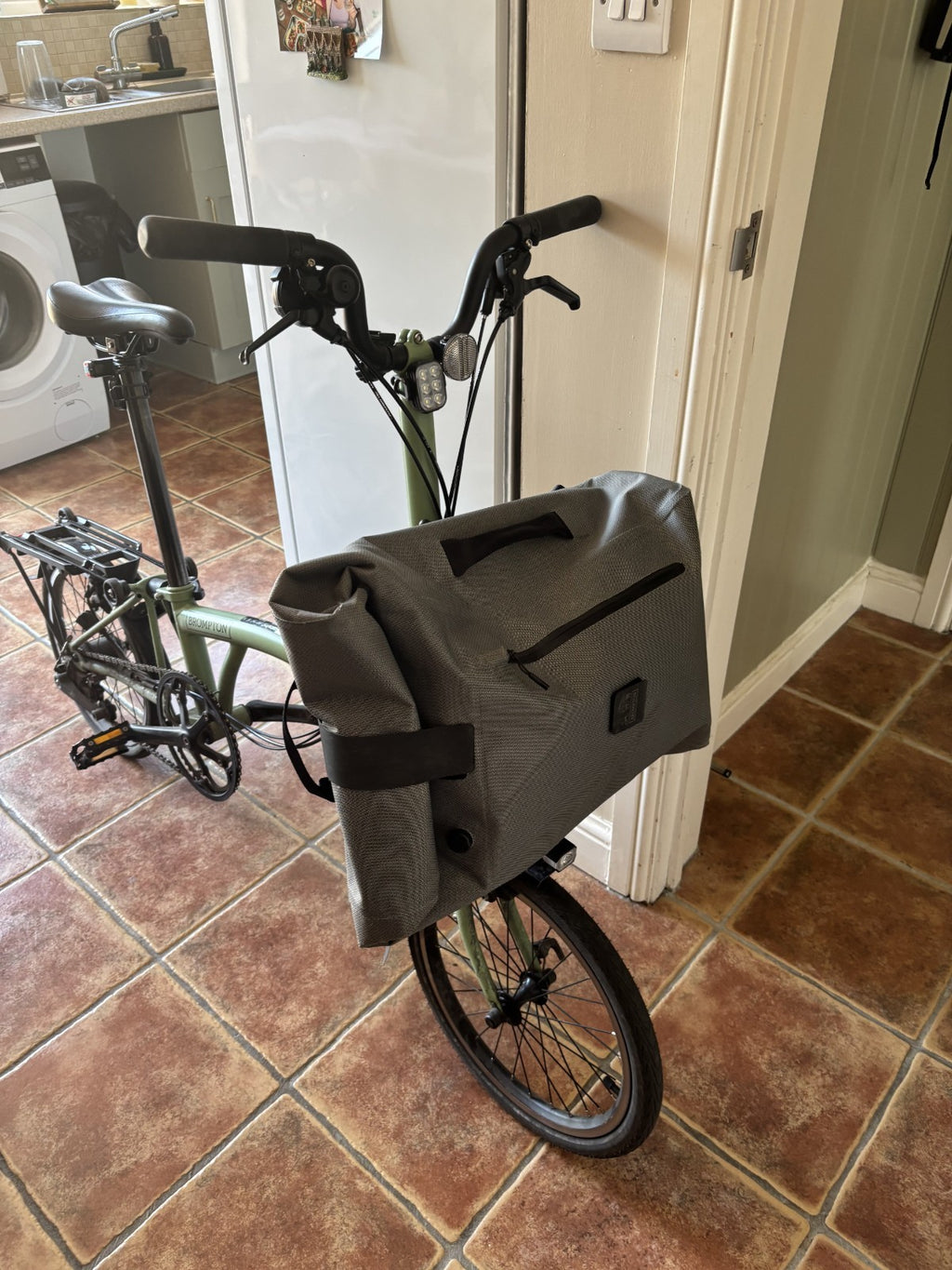 Brompton C Line Matcha Green Folding Bike. 2 Year Old Excellent Condition + Roll