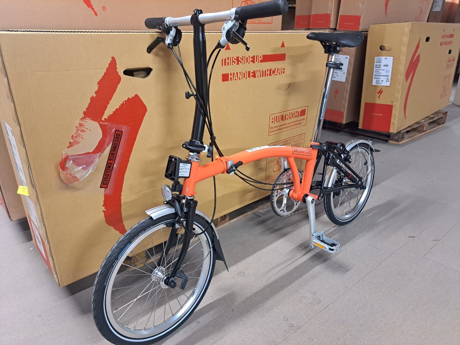 Brompton C-Line Explore Low bar Folding Bike Fire Coral
