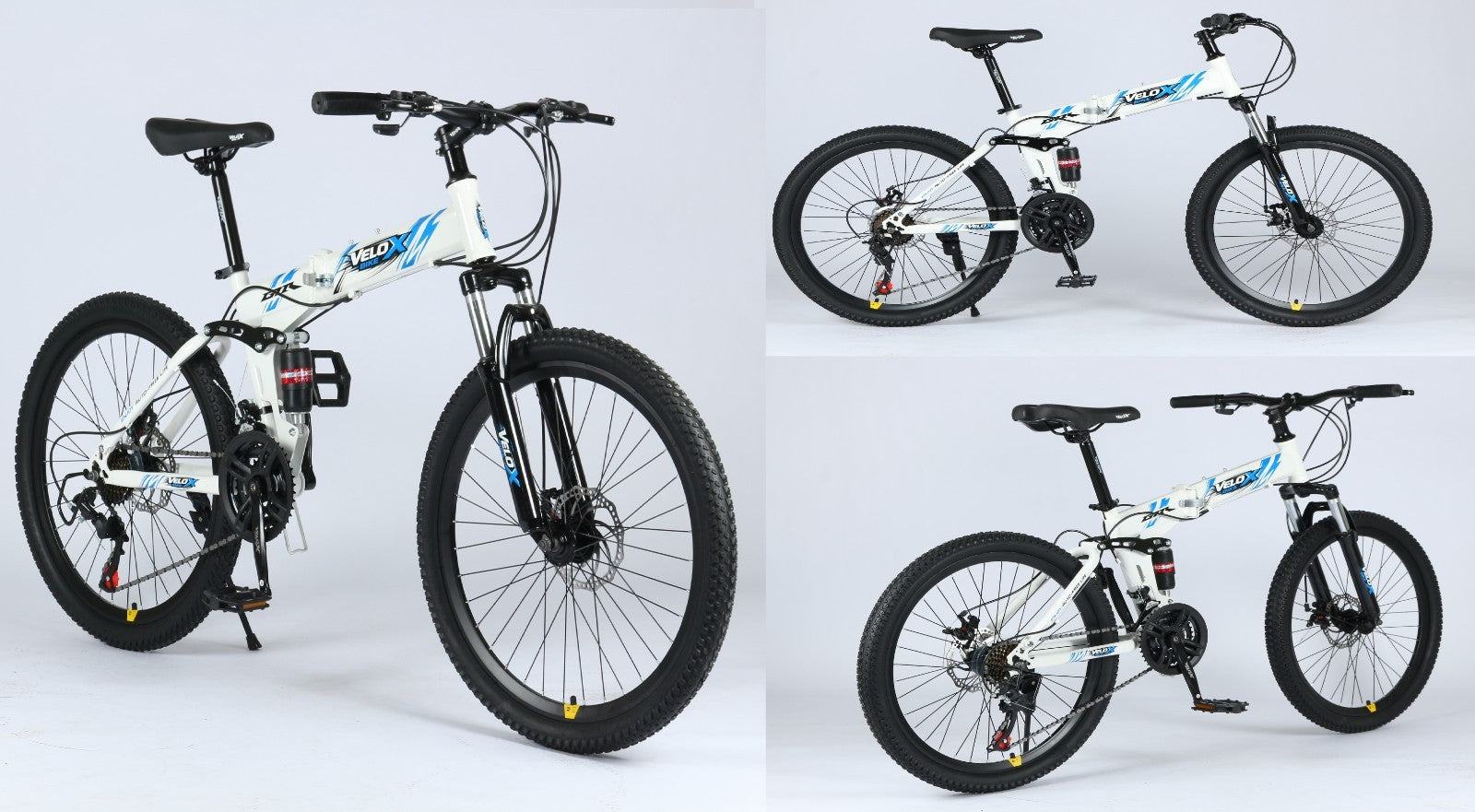 24"/26" Folding Mountain Bike – Full Suspension, Disc Brakes, Lightweight Frame