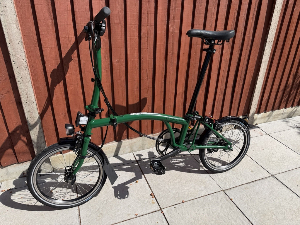 Brompton C Line Folding Bike 6-Speed, High Bar, Green