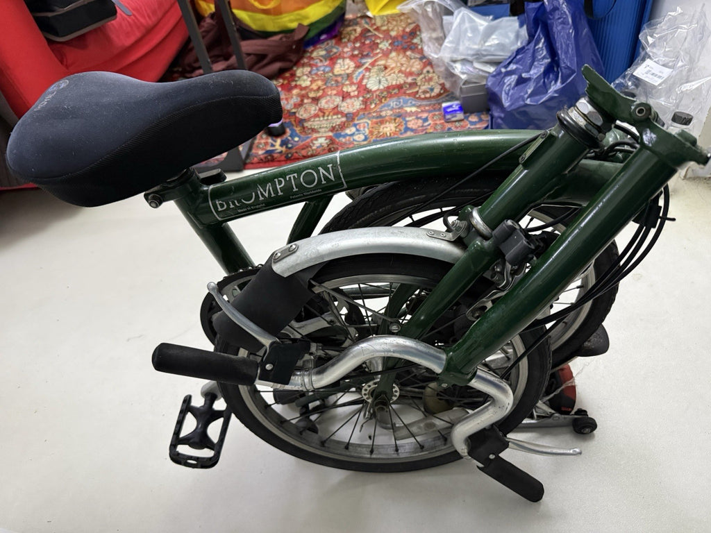 Brompton M3R Folding Bike Green, Mudguards & Rear Rack, Side Pull Caliper