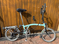 classic brompton folding bike used -mint green + accessories as shown in photos