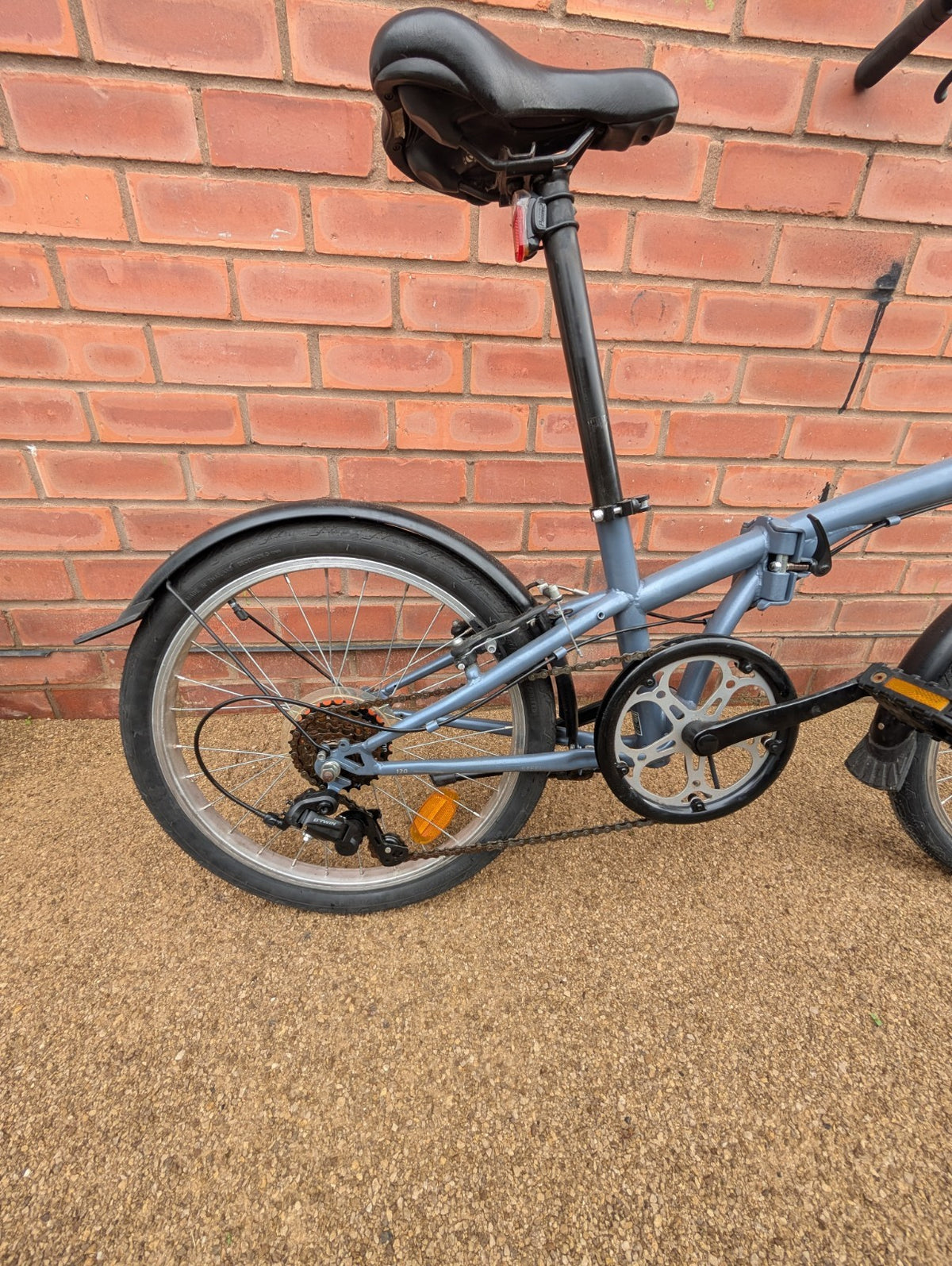 Oxylane Folding Bike Blue 6 Speed Commuter Bicycle