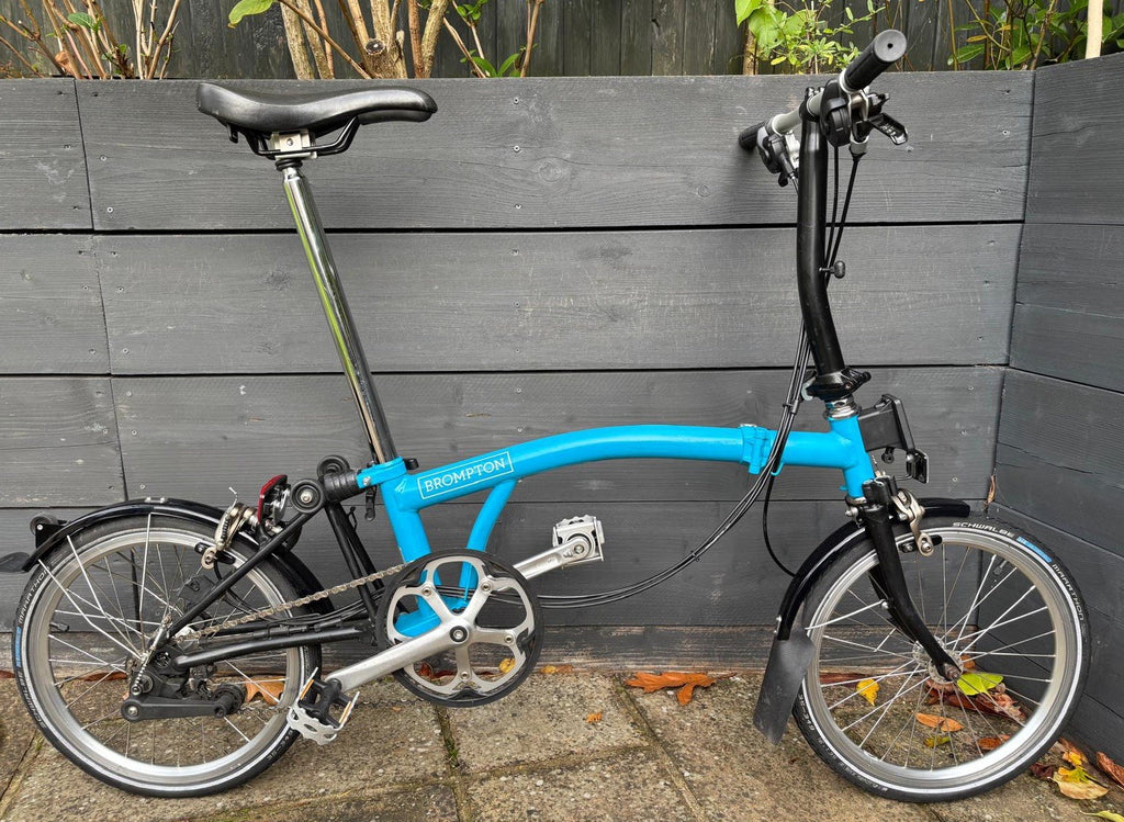Brompton S6L Urban C Line Folding Bicycle 6 Speed in Lagoon Blue / Black - Used